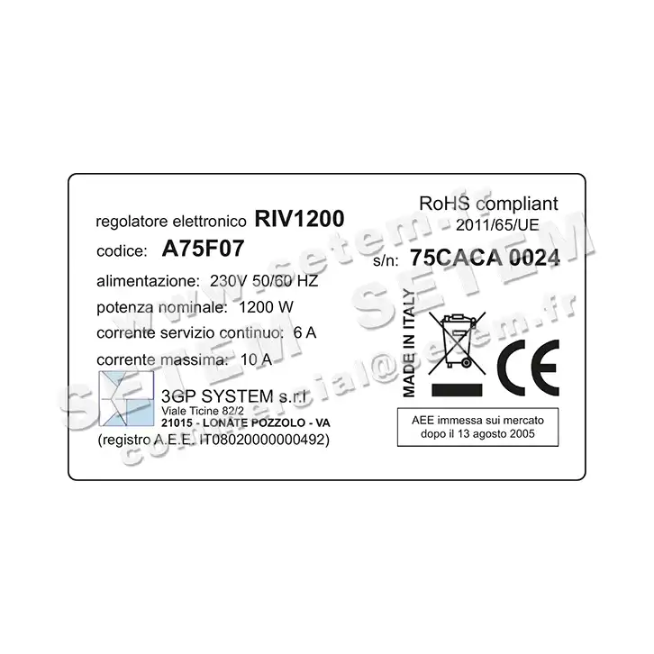 2443008032-REGULATEUR 3GP RIV1200 *A75F07* 6