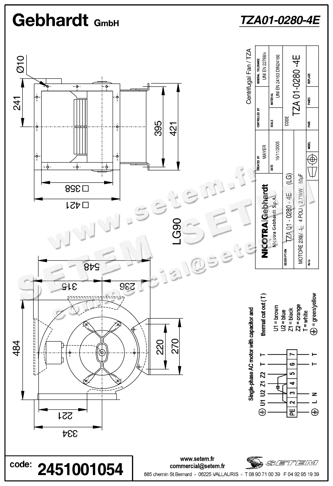 2451001054-VENTILATEUR GEBHARDT TZA01.0280.4E LG 90° 2