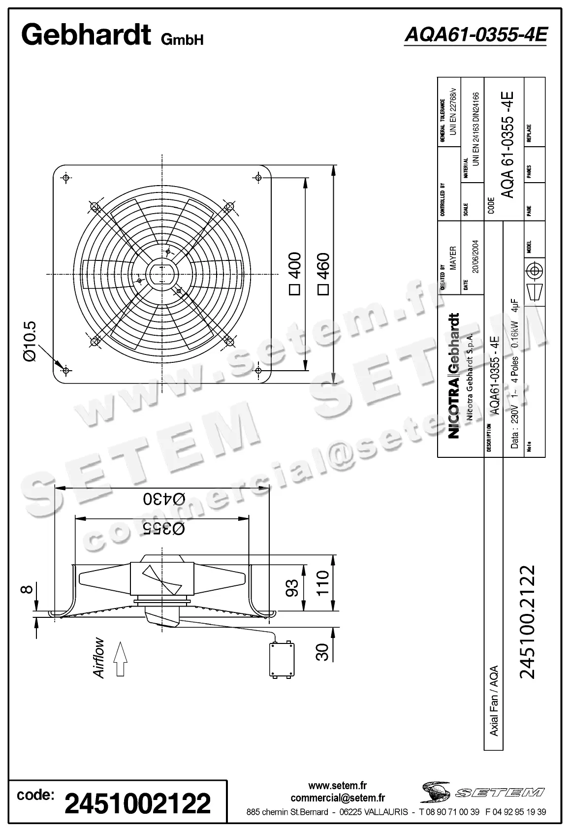 2451002122-VENTILATEUR GEBHARDT AQA61.0355.4E 2