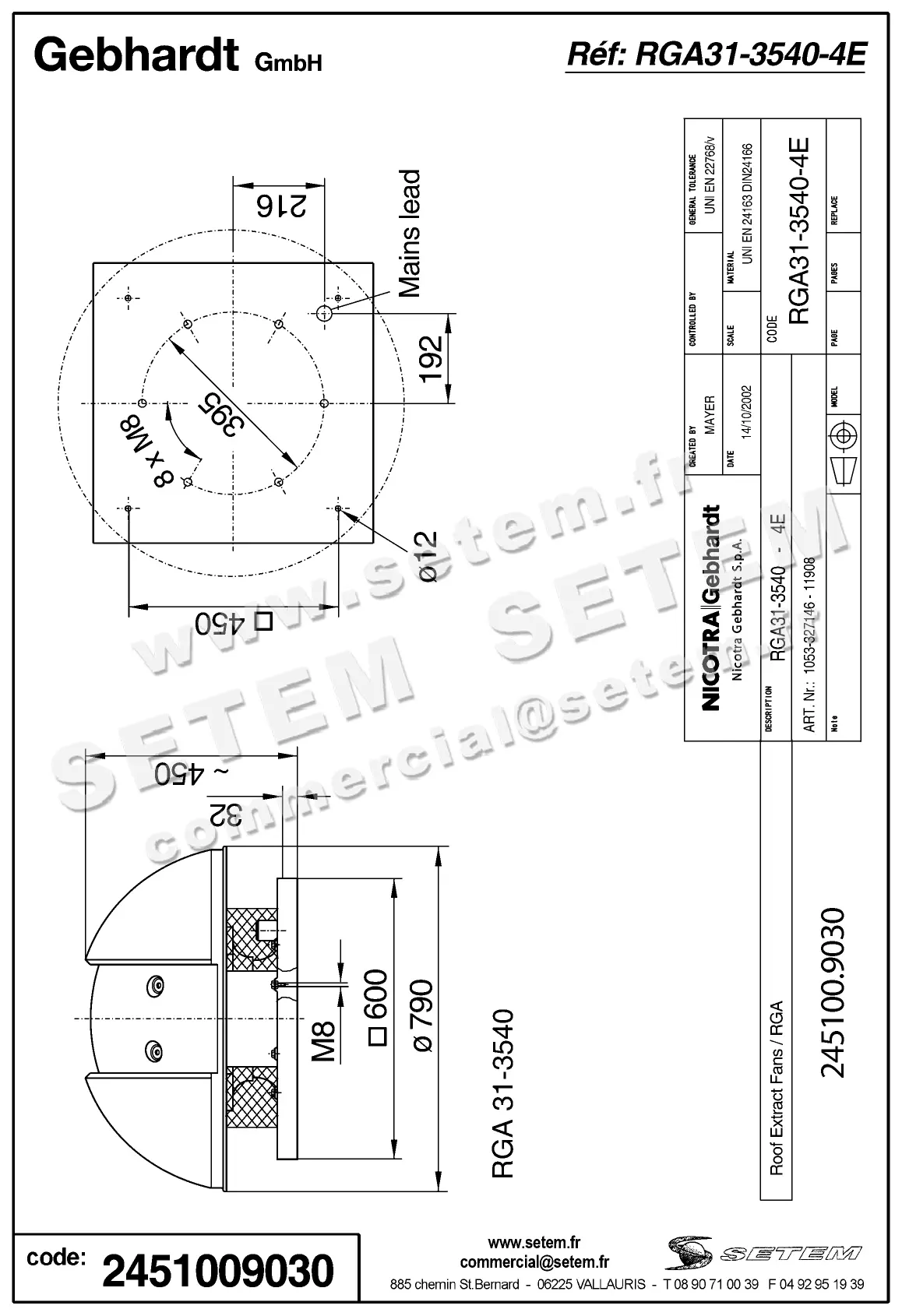 2451009030-TOURELLE GEBHARDT RGA31.3540.4E 2