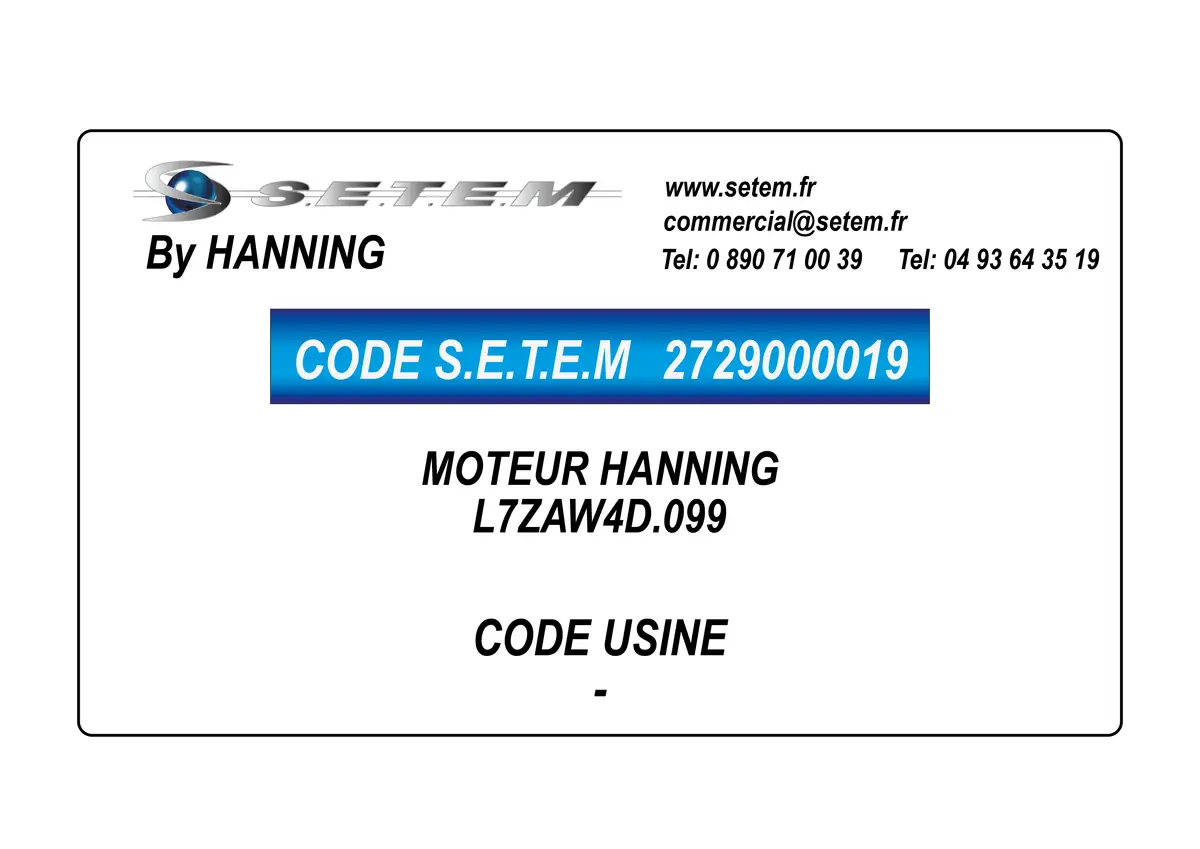 2729000019-MOTEUR HANNING L7ZAW4D.099