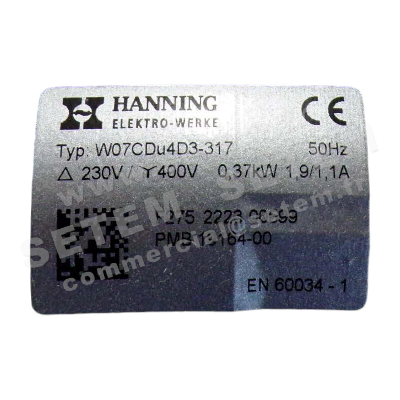 2729000075-MOTOREDUCTEUR HANNING W07CDU4D3-317 2
