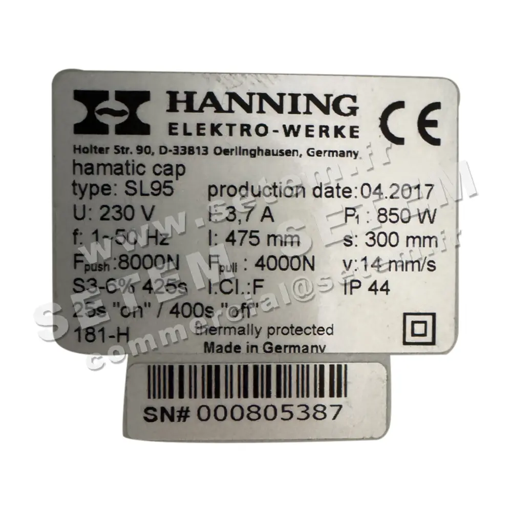 2729000200-VERIN HANNING SL95 4