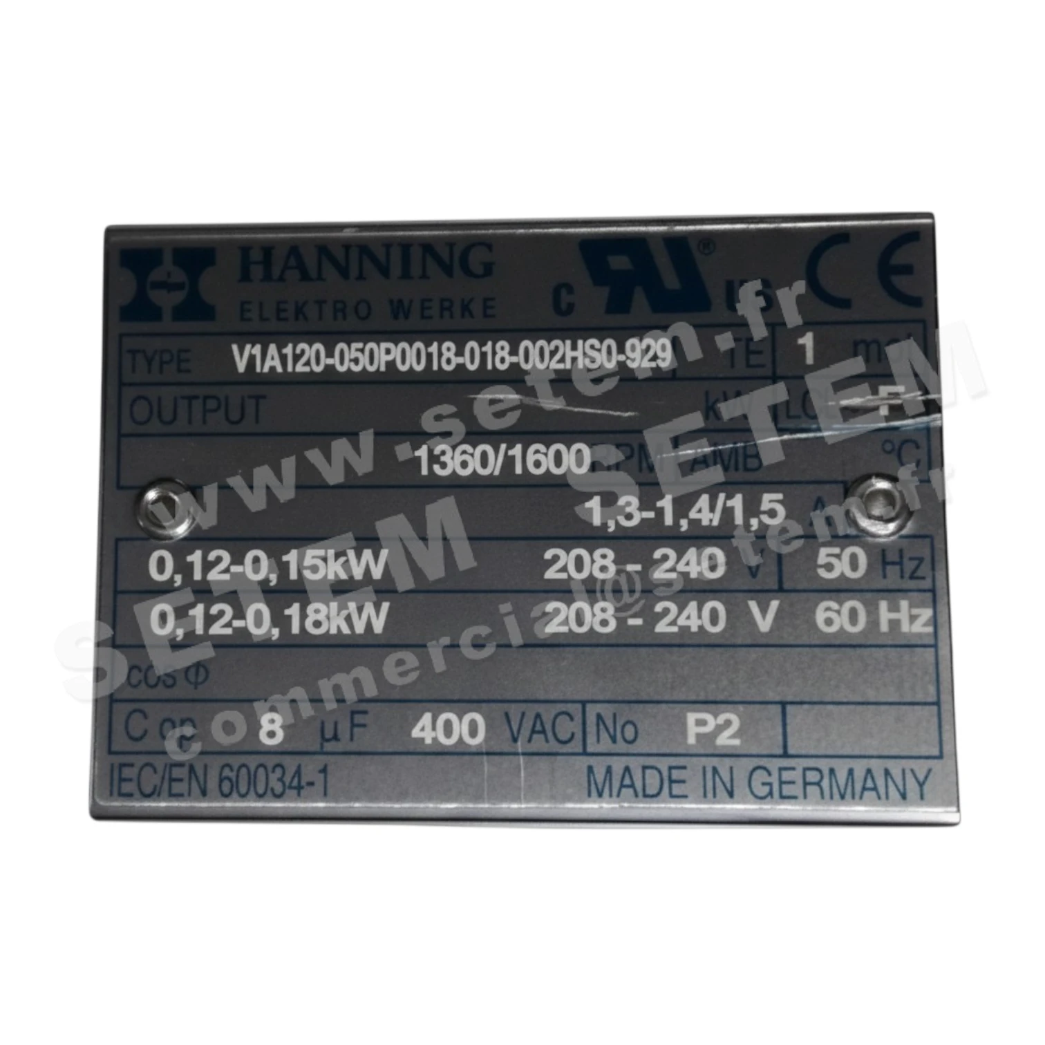 2729003821-MOTEUR HANNING V1A120-060P0018-018-002HS0-929