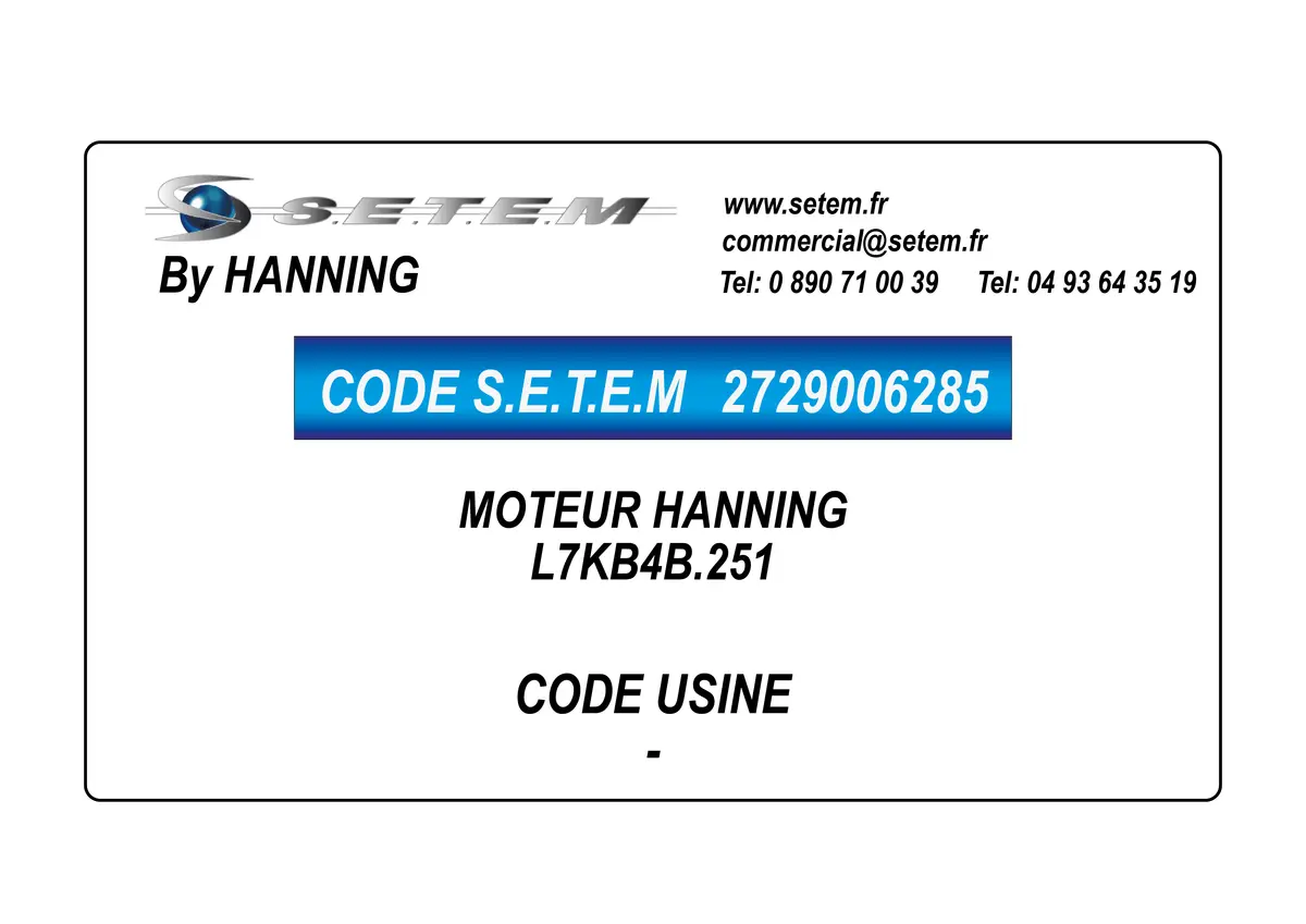 2729006285-MOTEUR HANNING L7KB4B.251