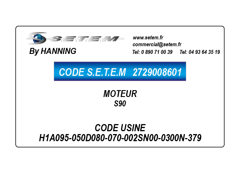 MOTEUR S90 *H1A095-050D080-070-002SN00-0300N-379* 2