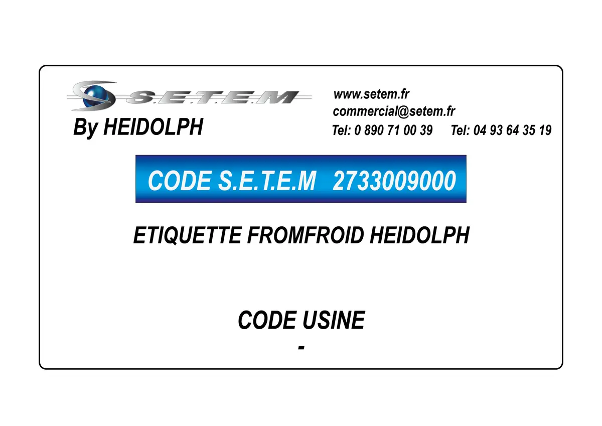 2733009000-ETIQUETTE FROMFROID HEIDOLPH