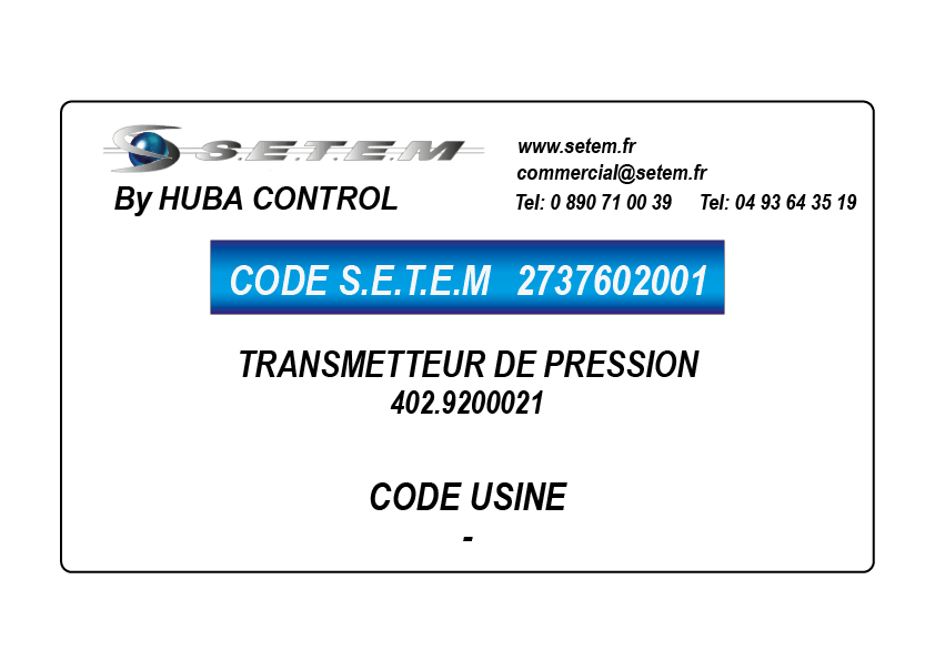 TRANSMETTEUR DE PRESSION 402.9200021 3