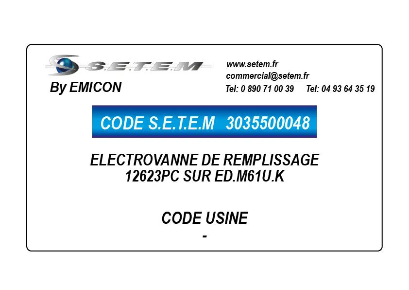 3035500048-ELECTROVANNE DE REMPLISSAGE EMICON 12623PC SUR ED.M61U.K 4