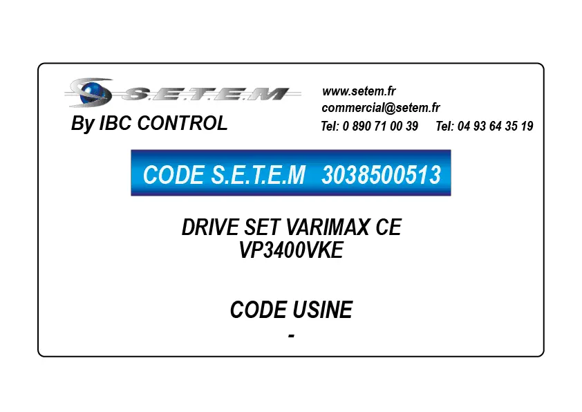 3038500513-DRIVE SET VARIMAX CE *VP3400VKE*