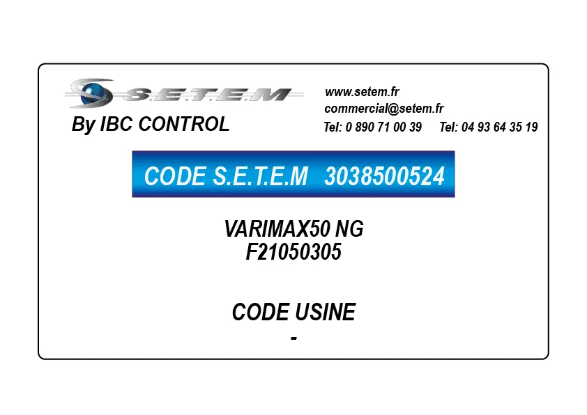 3038500524-BOITIER DE COMMANDE VARIMAX50 NG *F21050305*