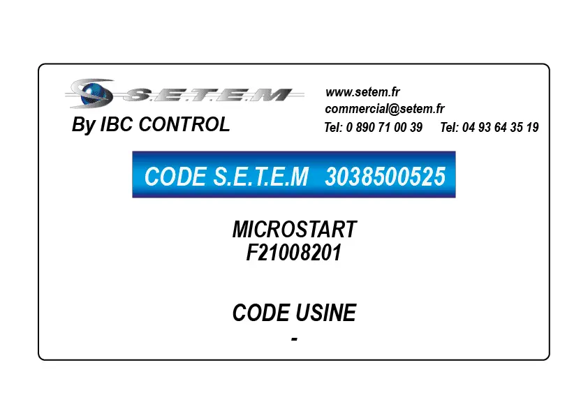 3038500525-BOITIER DE COMMANDE MICROSTART *F21008201*