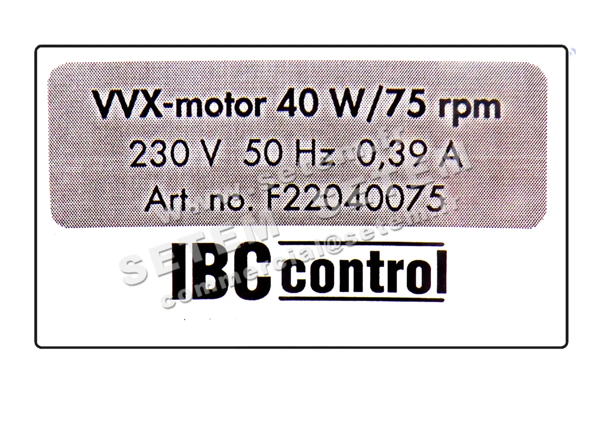 3038502858-MOTOREDUCTEUR IBCCONTROL S9KB18BH+S9I40GTH-TCE(A175) VVX 40W 75RPM *F22040075* 4