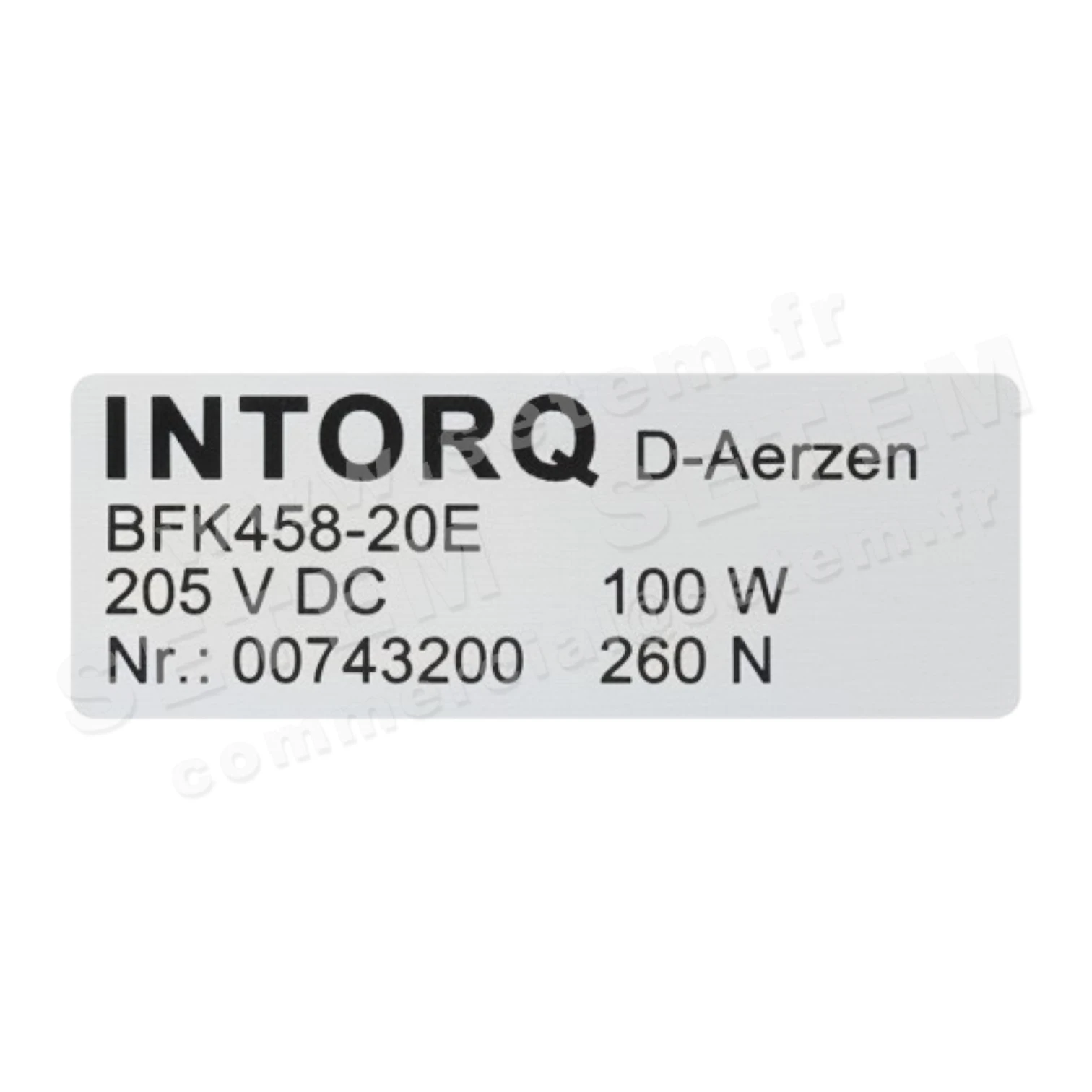 3048002118-FREIN BFK458-20E INTORQ 00743200 2