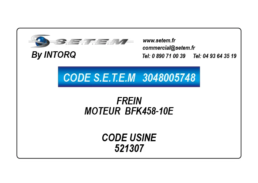 3048005748-FREIN MOTEUR INTORQ BFK458-10E *521307*