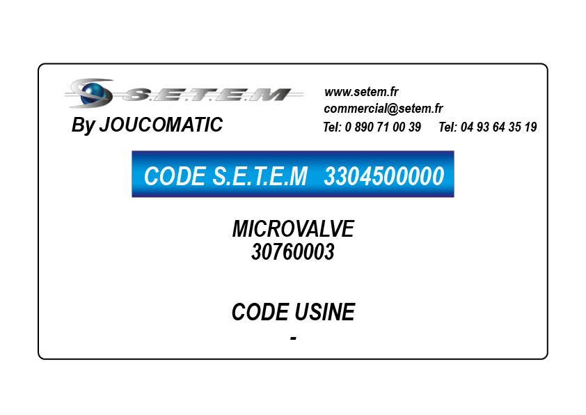 MICROVALVE 30760003