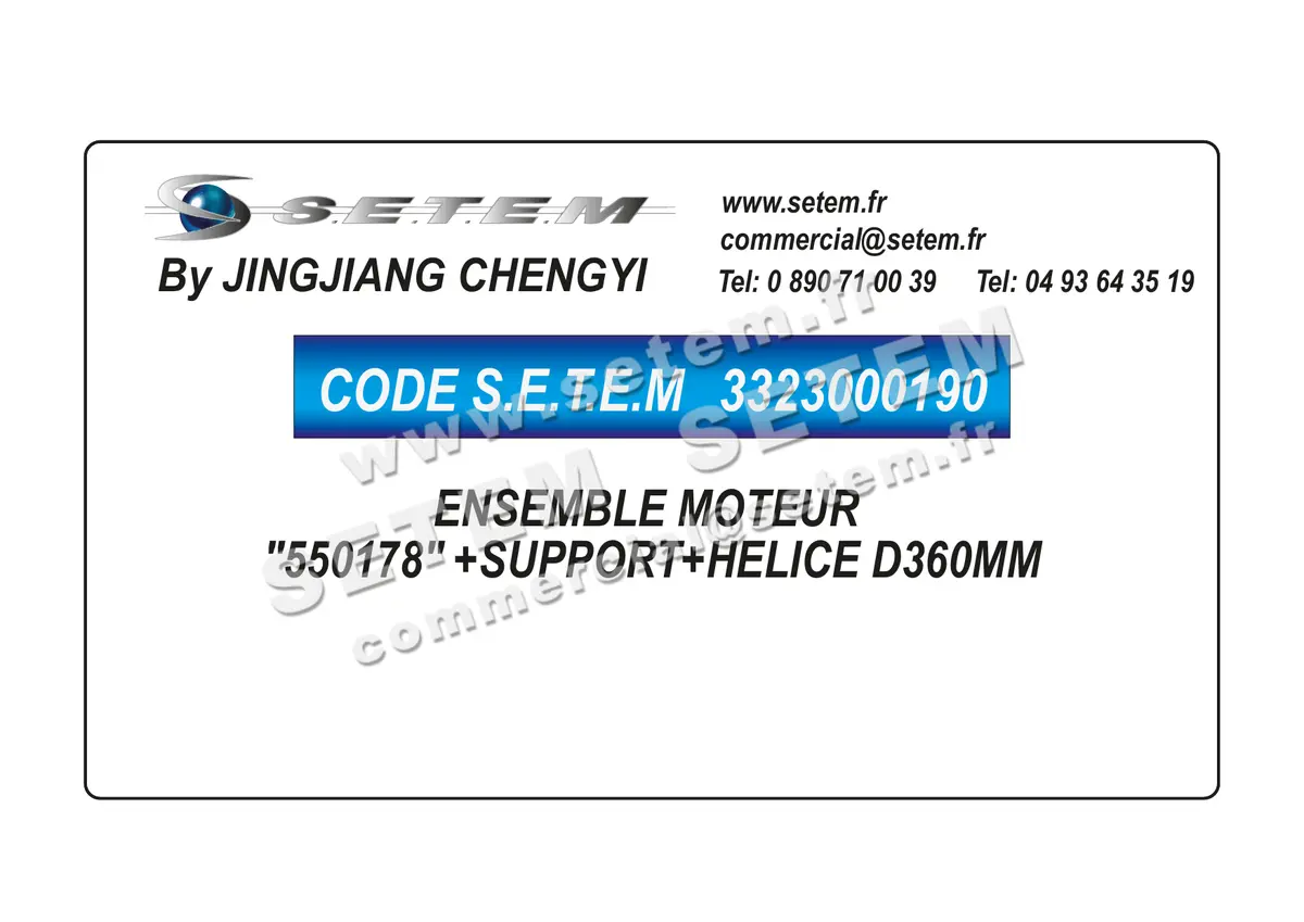 3323000190-ENSEMBLE MOTEUR JINGJIANG "550178" +SUPPORT+HELICE D360MM" 7