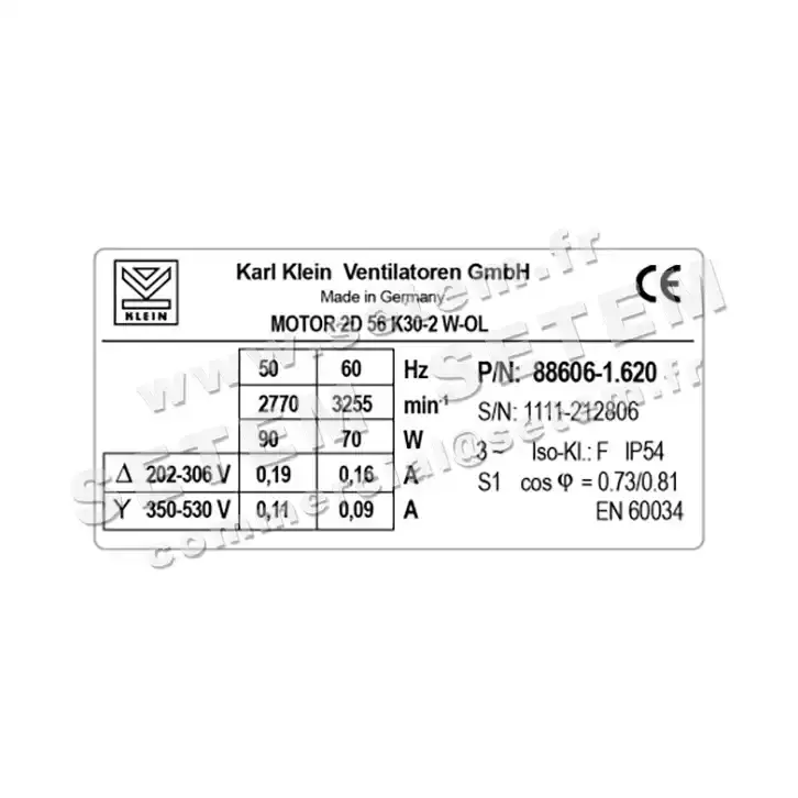 3619000096-MOTEUR KARLKLEIN 2D56K30-2WOL *88606-1.620* 2