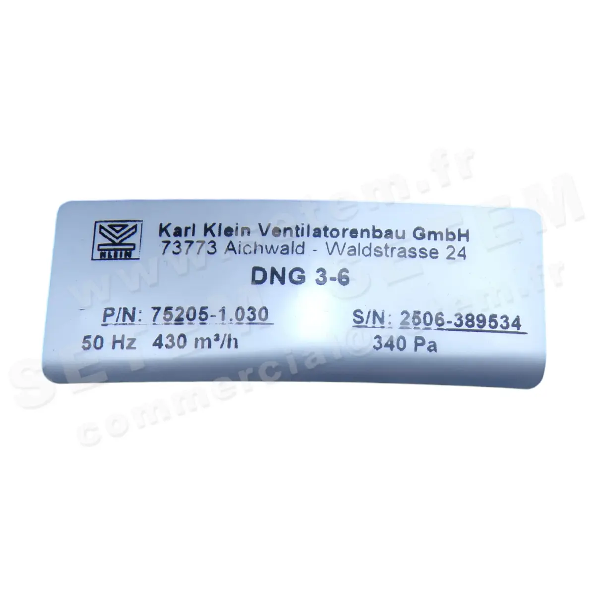 3619003125-VENTILATEUR KARL-KLEIN DNG3-6 *75205-1.030*