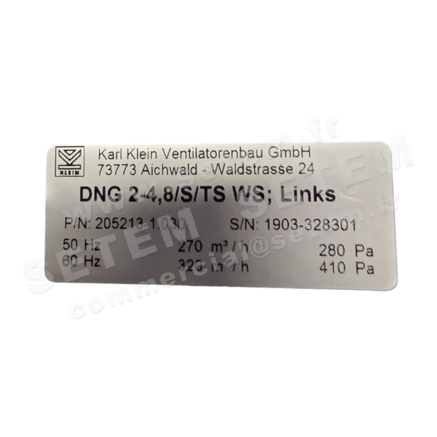 VENTILATEUR DNG2-4.8/S/TSWS LINKS *205213-1.030* 2