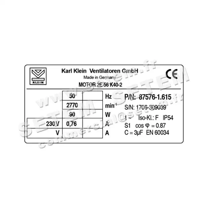 3619005447-MOTEUR KARLKLEIN 2E56K40.2 *87576.1.615* 3