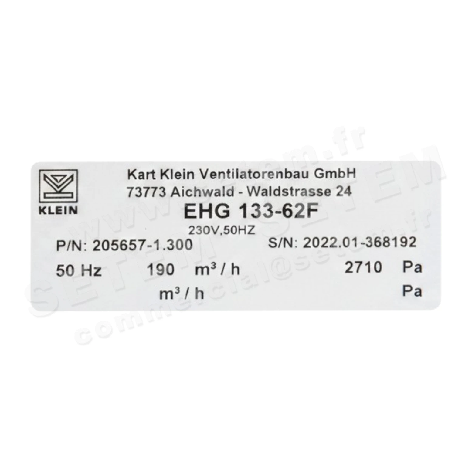 VENTILATEUR EHG133-62F *2055577-1.300*