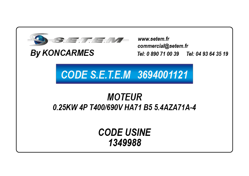 MOTEUR 2.20KW 4P T230/400V HA100 B5 5AZ100LA4B5
