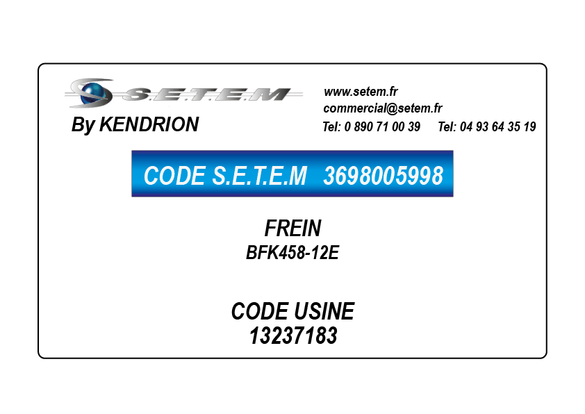 DISQUE DE FREIN SUR BFK458 TAILLE 18
