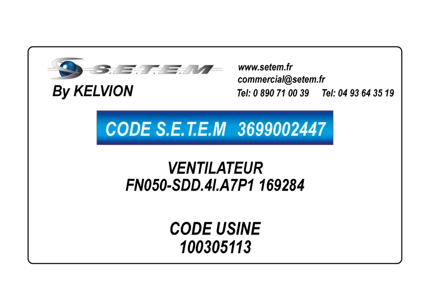 3699002447-VENTILATEUR KELVION FN050-SDD.4I.A7P1 169284 *100305113*