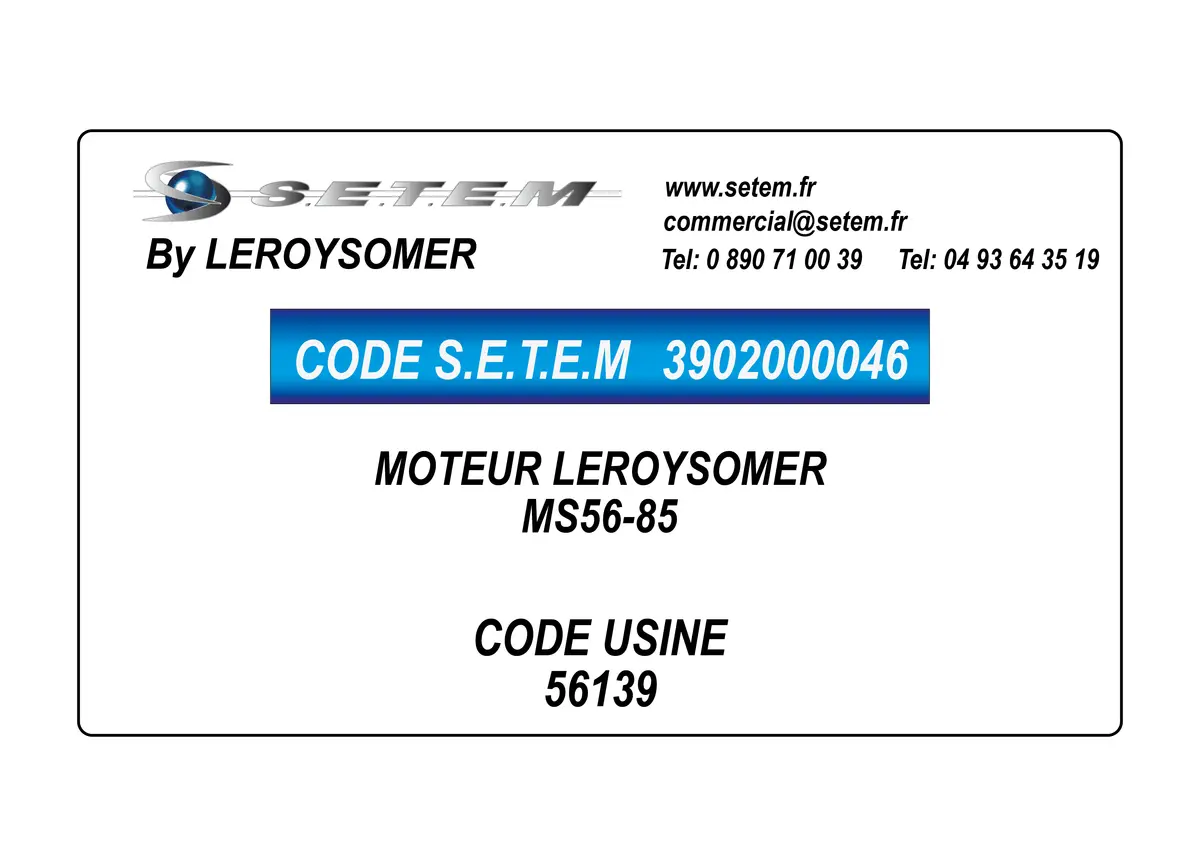 3902000046-MOTEUR LEROYSOMER MS56-85 *56139*