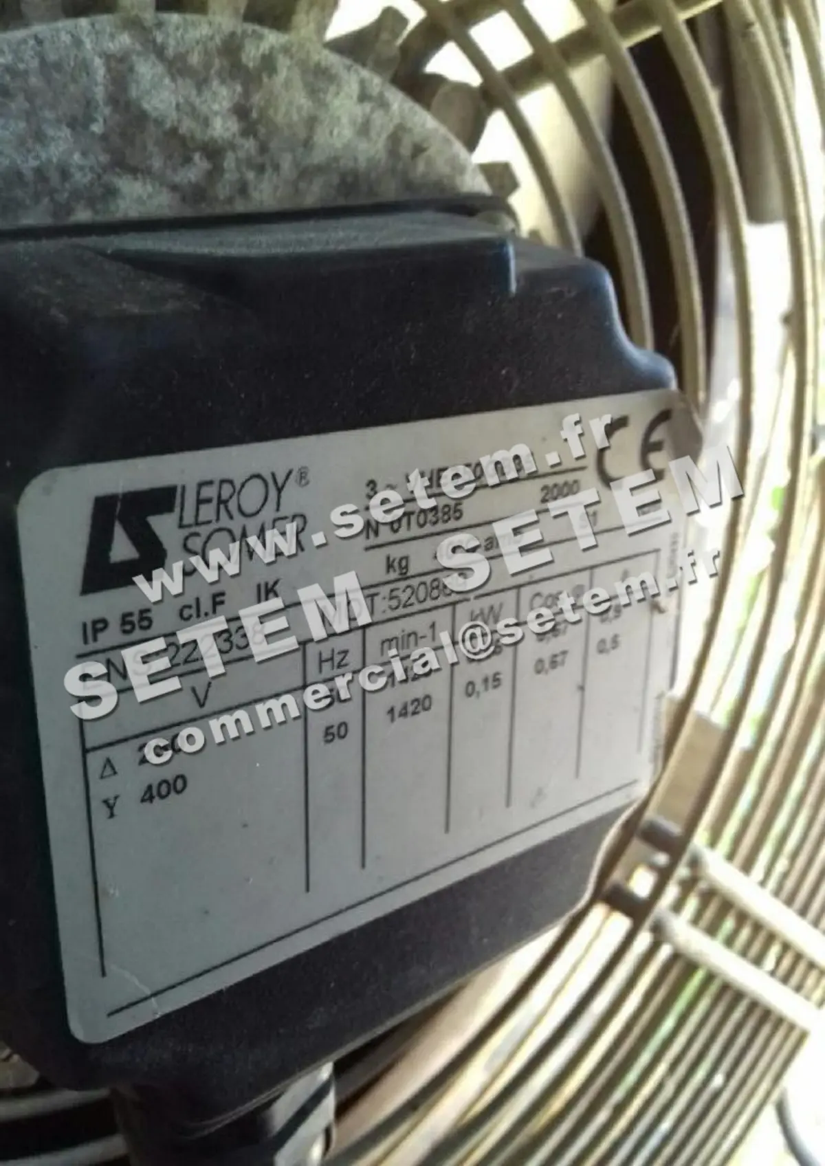 3902000165-VENTILATEUR LEROYSOMER VHE350GB35 150W 4P T230/400V HELICE-GRILLE 2