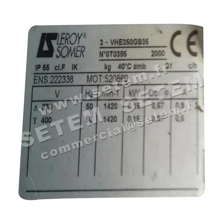 3902000165-VENTILATEUR LEROYSOMER VHE350GB35 150W 4P T230/400V HELICE-GRILLE 2