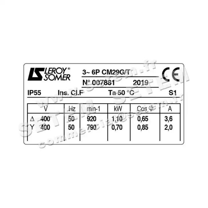 3902001224-MOTEUR LEROYSOMER CM29G/T MC762.06P 1300/880W 6P T400V 3