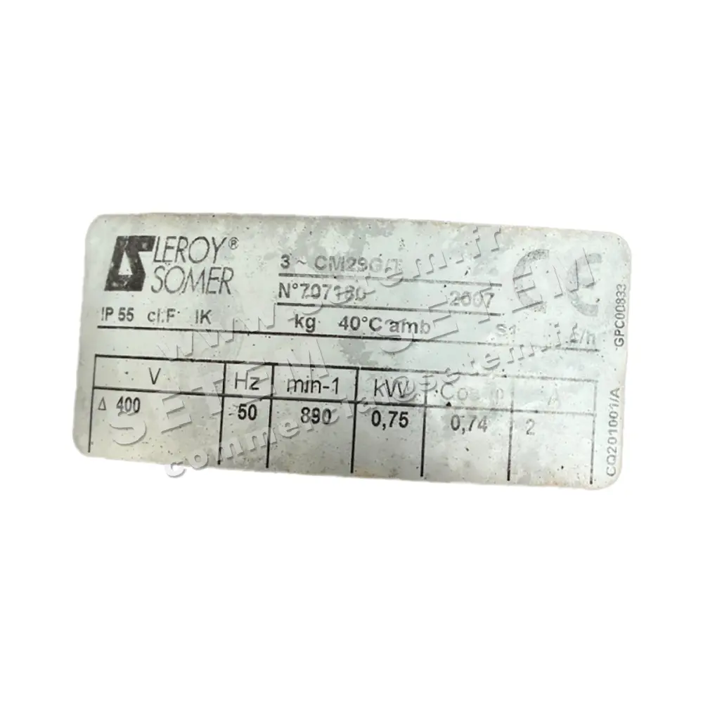 3902002020-MOTEUR LEROYSOMER CM29G/T 0.75KW 6P T400V