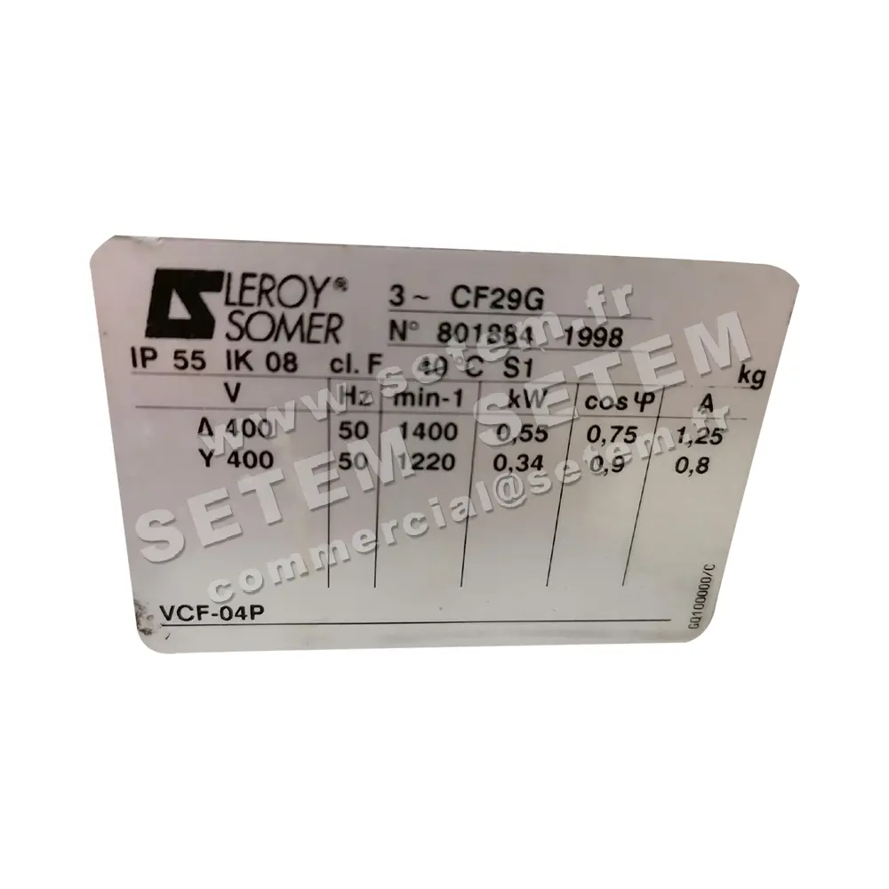 3902002036-MOTEUR LEROYSOMER CF29G 550/340W 4P T400V 2