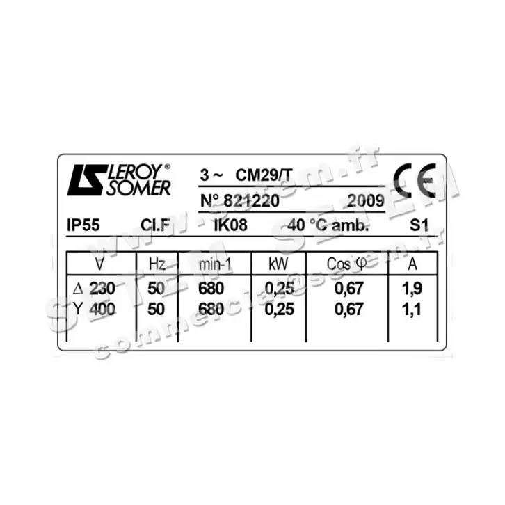 3902002506-MOTEUR LEROYSOMER CM29/T 250W 8P T230/400V 3