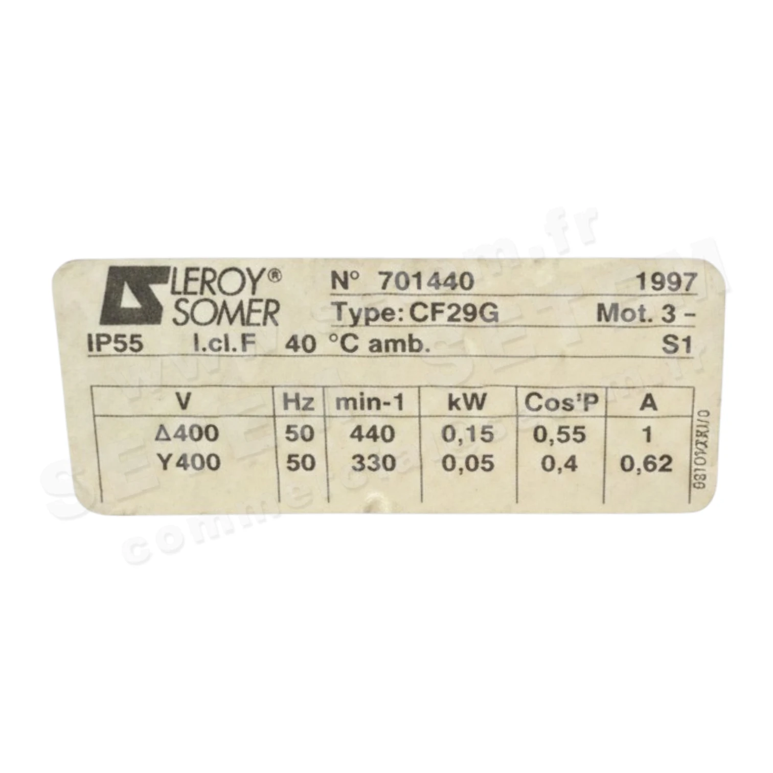 3902004584-MOTEUR LEROYSOMER CF29G 150W 12P T400V