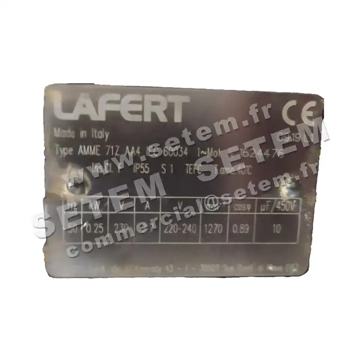 3923100110-MOTEUR LAFERT 0.25KW 4P M230V HA71 B3 AMME71ZAA4