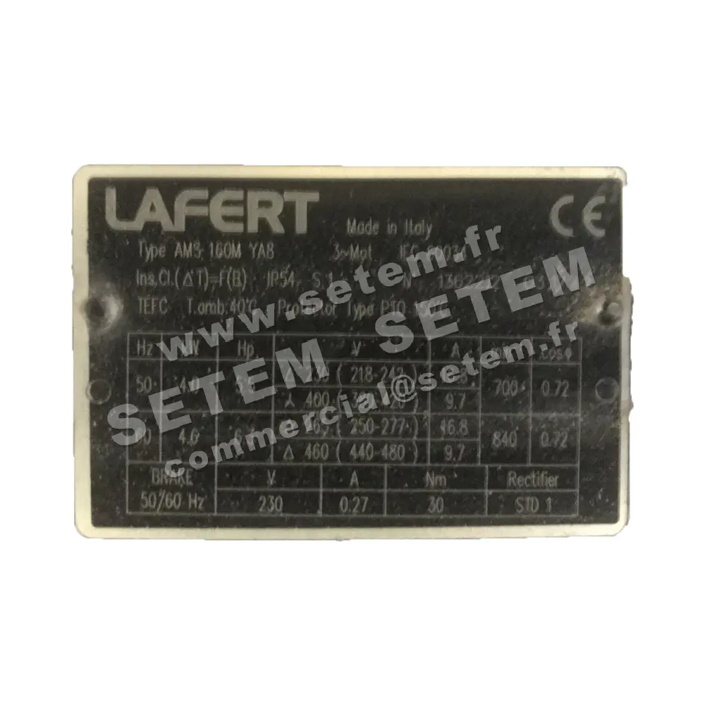 3923100215-MOTEUR LAFERT 4KW 8P T230/400V HA160 B3 AMS160MYA8