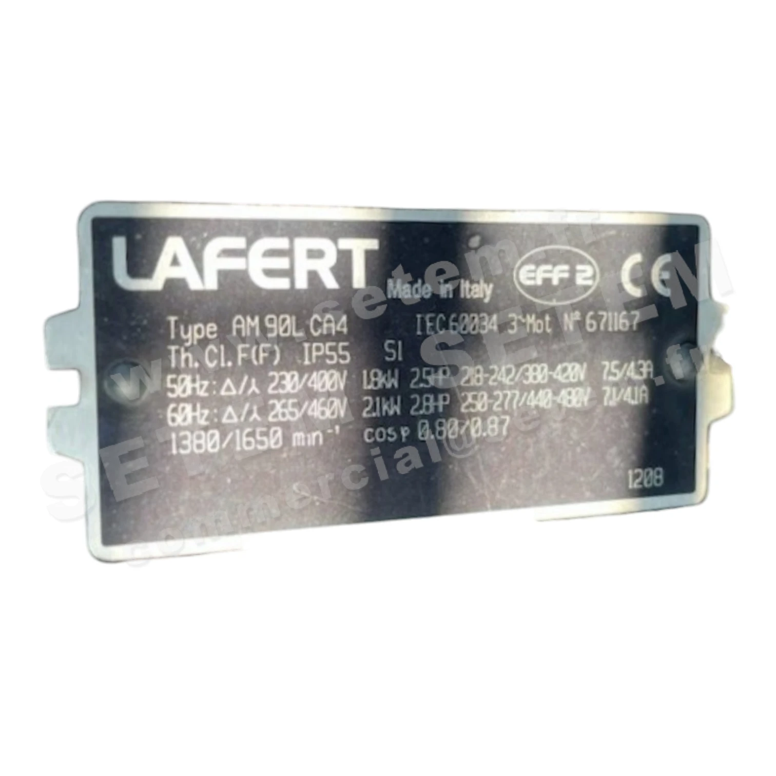 3923101101-MOTEUR LAFERT 1.80KW 4P T230/400V HA90 B5 AM90LCA4