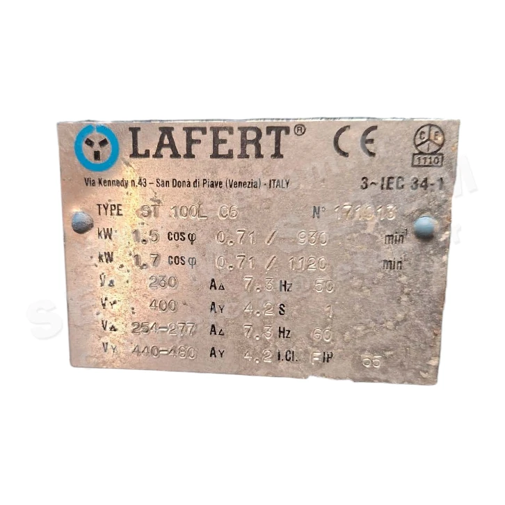 MOTEUR 1.50KW 6P T230/400V HA100 B5 ST100LC6 3