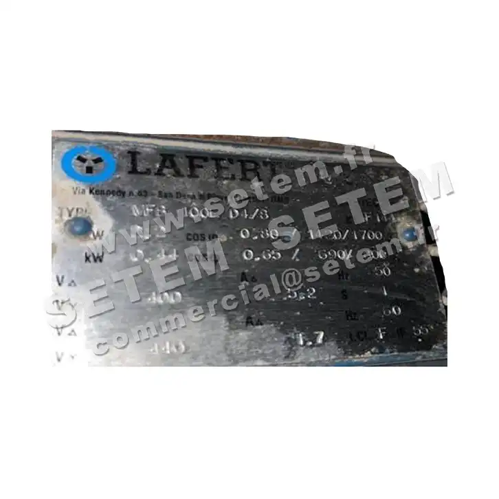 3923106520-MOTEUR LAFERT 2.20/0.44KW 4/8P T400V HA100 B3 MFB100LD4/8