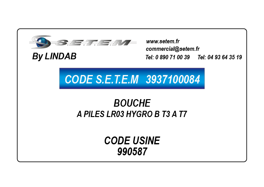 BOUCHE ELECTRIQUE M230V HYGRO B T3 A T7 *990588*