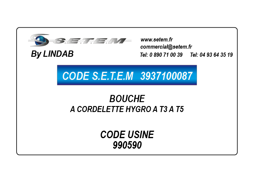 BOUCHE A PILES LR03 HYGRO A T3 A T5 *990591*