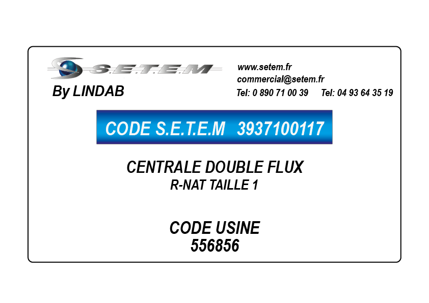 CENTRALE DOUBLE FLUX R-NAT TAILLE 2 *556855*