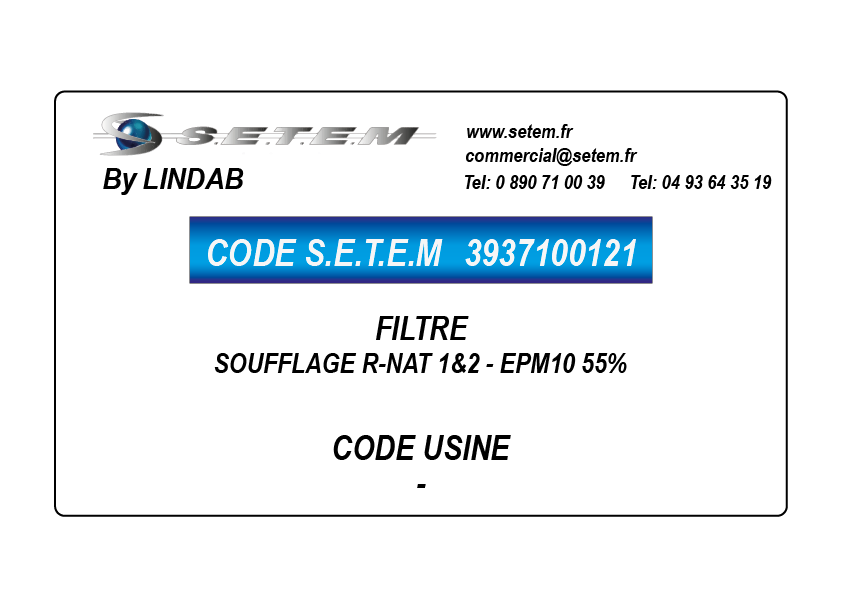 FILTRE EXTRACTION R-NAT 3 - EPM10 50%