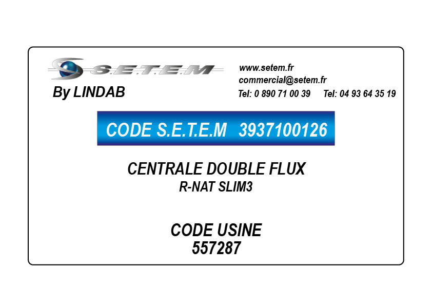 CENTRALE DOUBLE FLUX R-NAT SLIM4 *557288*