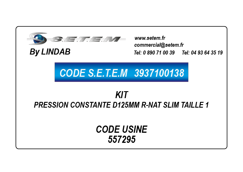 KIT PRESSION CONSTANTE D150MM R-NAT TAILLE 1 ET 2 *557296*