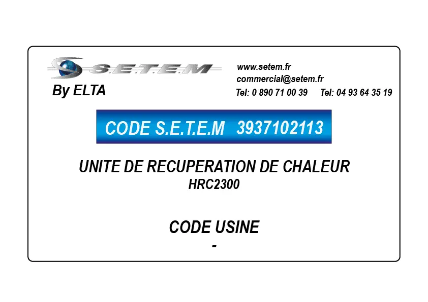 3937102113-UNITE DE RECUPERATION DE CHALEUR HRC2300
