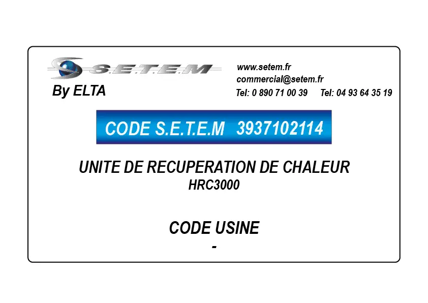 3937102114-UNITE DE RECUPERATION DE CHALEUR HRC3000